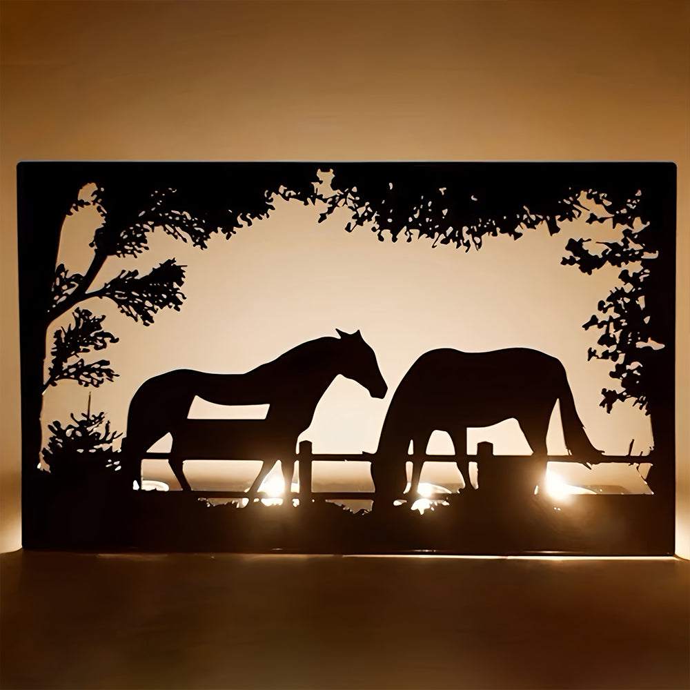Two Horse Kerzenhalter Metall Dekorativ