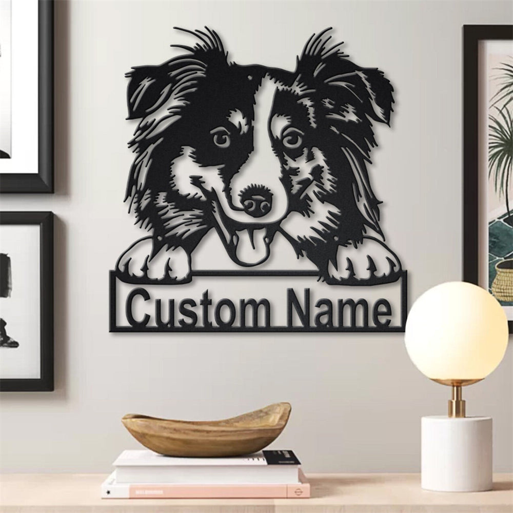 Australian Shepherd Metall Kunst Personalisiert Metall Name Schild