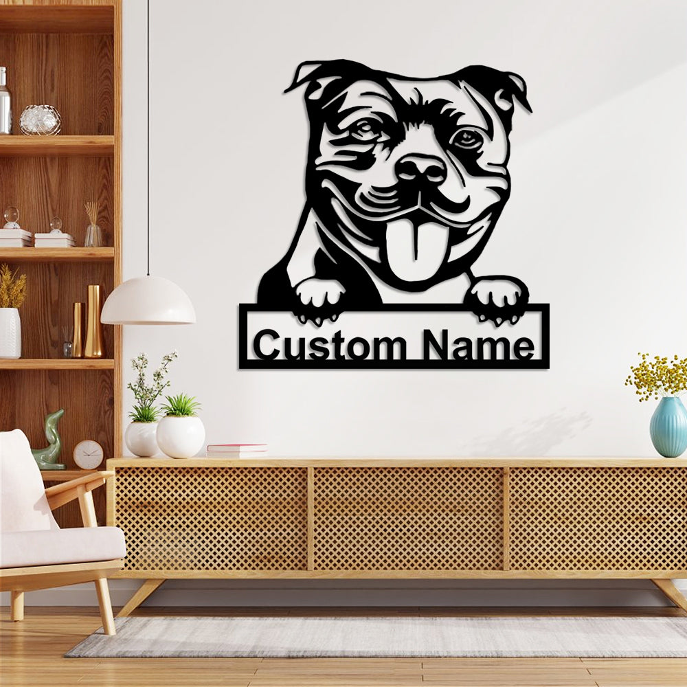 Personalisiert Staffordshire Bullterrier Metall Schild Kunst