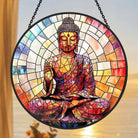 Buddha Sonnenfänger Gemalte Fensterdekorationen Dekohänger für Fenster