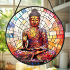 Buddha Sonnenfänger Gemalte Fensterdekorationen Dekohänger für Fenster