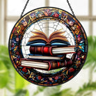 Bücherstapel Sonnenfänger Gemalte Fensterdekorationen hängendes Fensterdekor