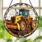 Bulldozer Sonnenfänger Gemalte Fensterdekorationen Fenster-hängendes Dekor