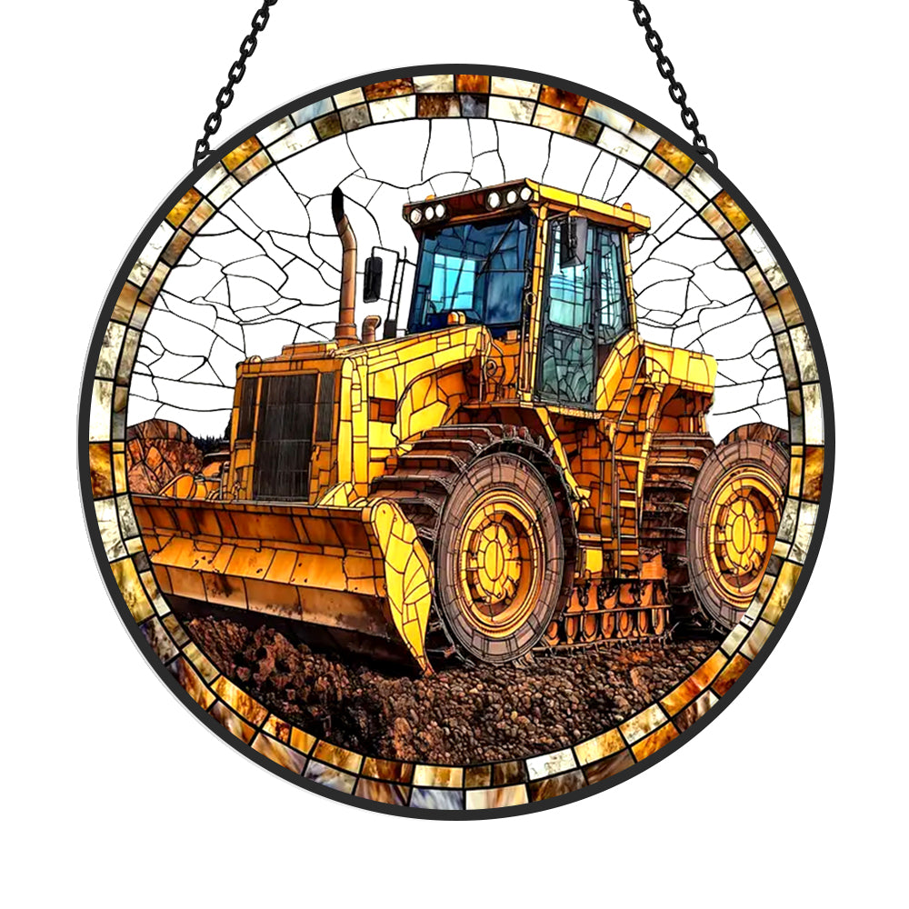 Bulldozer Sonnenfänger Gemalte Fensterdekorationen Fenster-hängendes Dekor