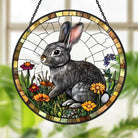 Bunte Kaninchen Sonnenfänger Gemalte Fensterdekorationen Dekohänger für Fenster
