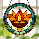 Diwali Öllampe Sonnenfänger Gemalte Fensterdekorationen Dekohänger für Fenster