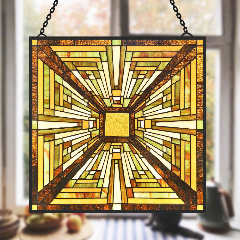 Geometrie Sonnenfänger Gemalte Fensterdekorationen Dekohänger für Fenster