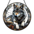 Grauer Wolf Sonnenfänger Gemalte Fensterdekorationen Dekohänger für Fenster