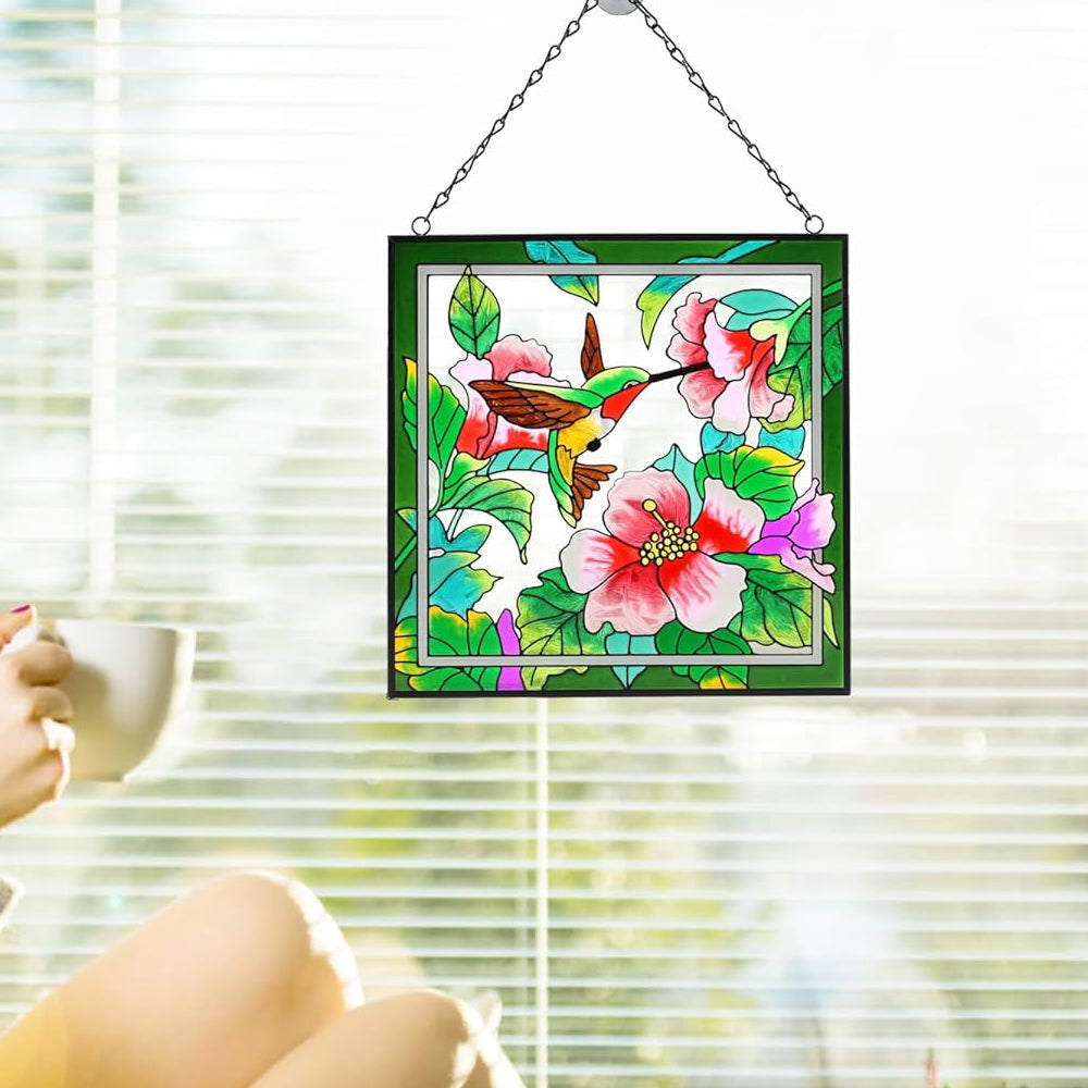Kolibri Sonnenfänger Gemalte Fensterdekorationen Dekohänger für Fenster