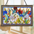 Kolibri und Blumen Sonnenfänger Gemalte Fensterdekorationen Dekohänger für Fenster