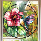 Kolibri und Hibiskus Sonnenfänger Gemalte Fensterdekorationen Dekohänger für Fenster