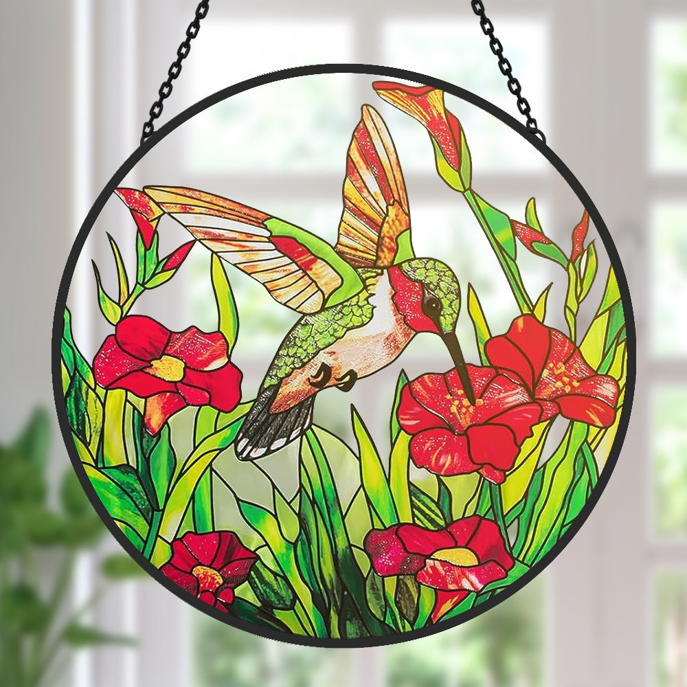 Kolibris Sonnenfänger Gemalte Fensterdekorationen Dekohänger für Fenster