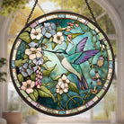 Kolibris und Blumen Sonnenfänger Gemalte Fensterdekorationen Dekohänger für Fenster