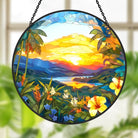 Landschaftsmalerei Acrylic Sonnenfänger Gemalte Fensterdekorationen Dekohänger für Fenster