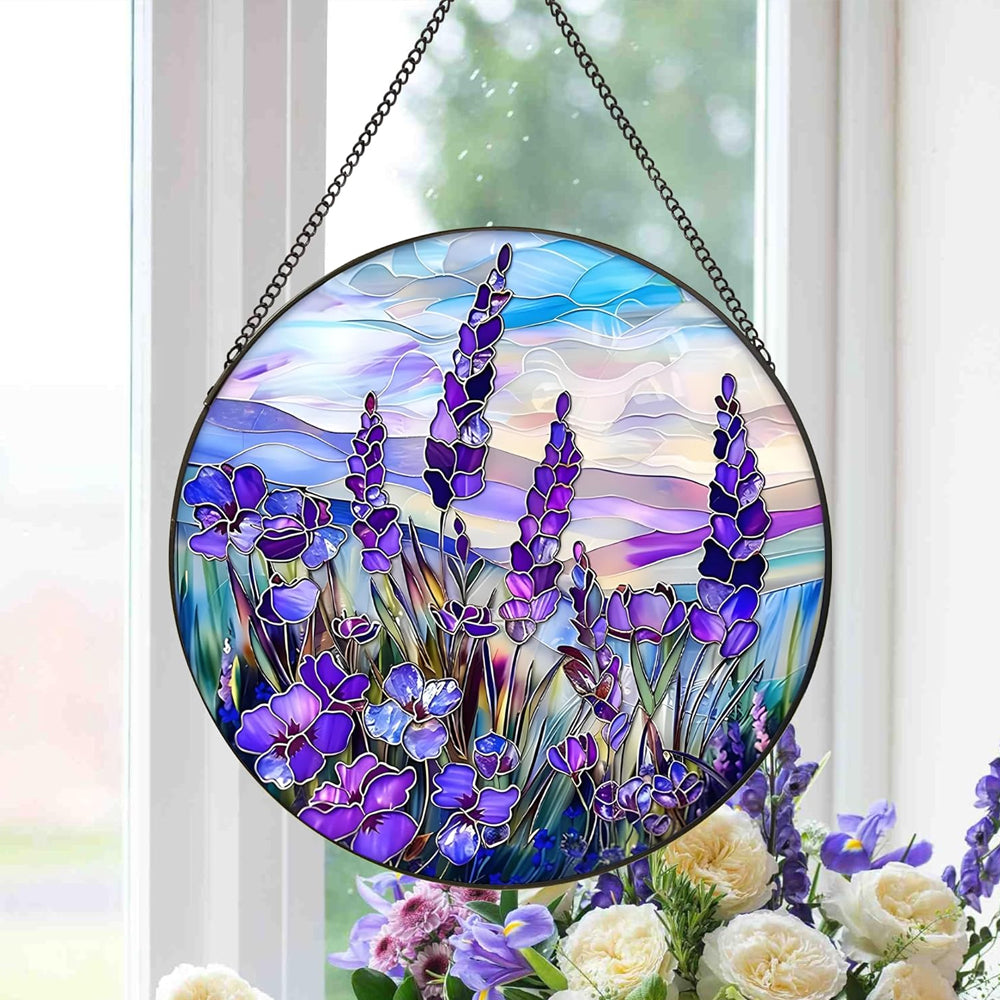 Lavendel Sonnenfänger Gemalte Fensterdekorationen Dekohänger für Fenster