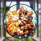 Niedliche Katze Sonnenfänger Gemalte Fensterdekorationen Dekohänger für Fenster