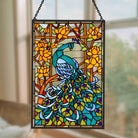 Pfau Sonnenfänger Gemalte Fensterdekorationen Dekohänger für Fenster