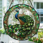 Pfau Sonnenfänger Gemalte Fensterdekorationen Dekohänger für Fenster