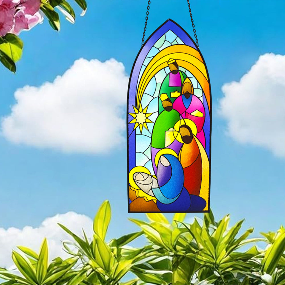 Religion Sonnenfänger Gemalte Fensterdekorationen Dekohänger für Fenster