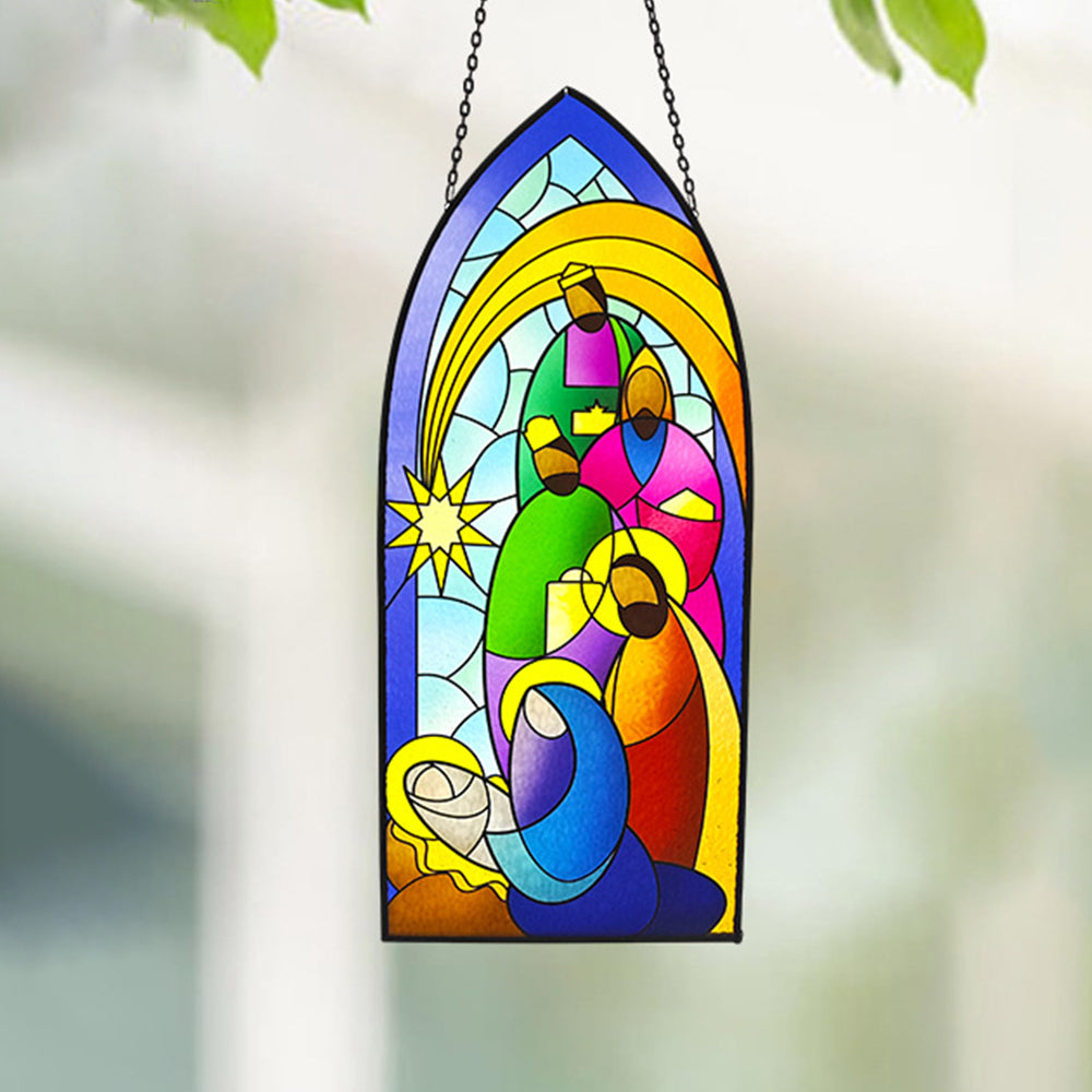 Religion Sonnenfänger Gemalte Fensterdekorationen Dekohänger für Fenster