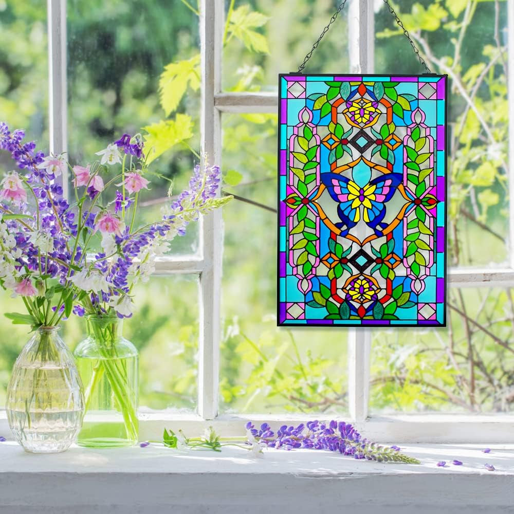 Schmetterling Sonnenfänger Gemalte Fensterdekorationen Dekohänger für Fenster