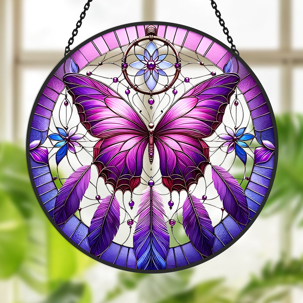 Schmetterlinge und Blumen Sonnenfänger Fenster-hängendes Dekor