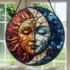 Sonne und Mond Sonnenfänger Gemalte Fensterdekorationen hängendes Fensterdekor