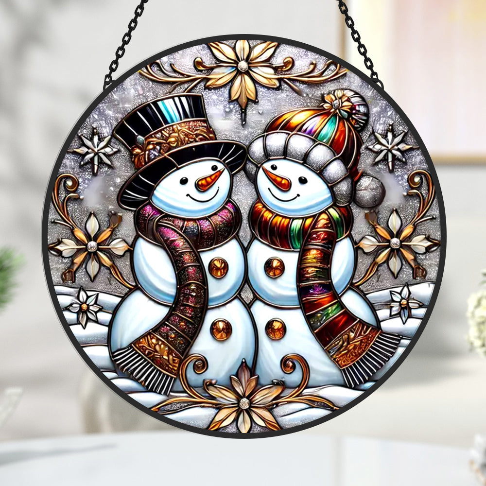 Weihnachten Schneemänner Sonnenfänger Fenster-hängendes Dekor