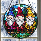 Weihnachtswichtel Sonnenfänger Gemalte Fensterdekorationen Dekohänger für Fenster